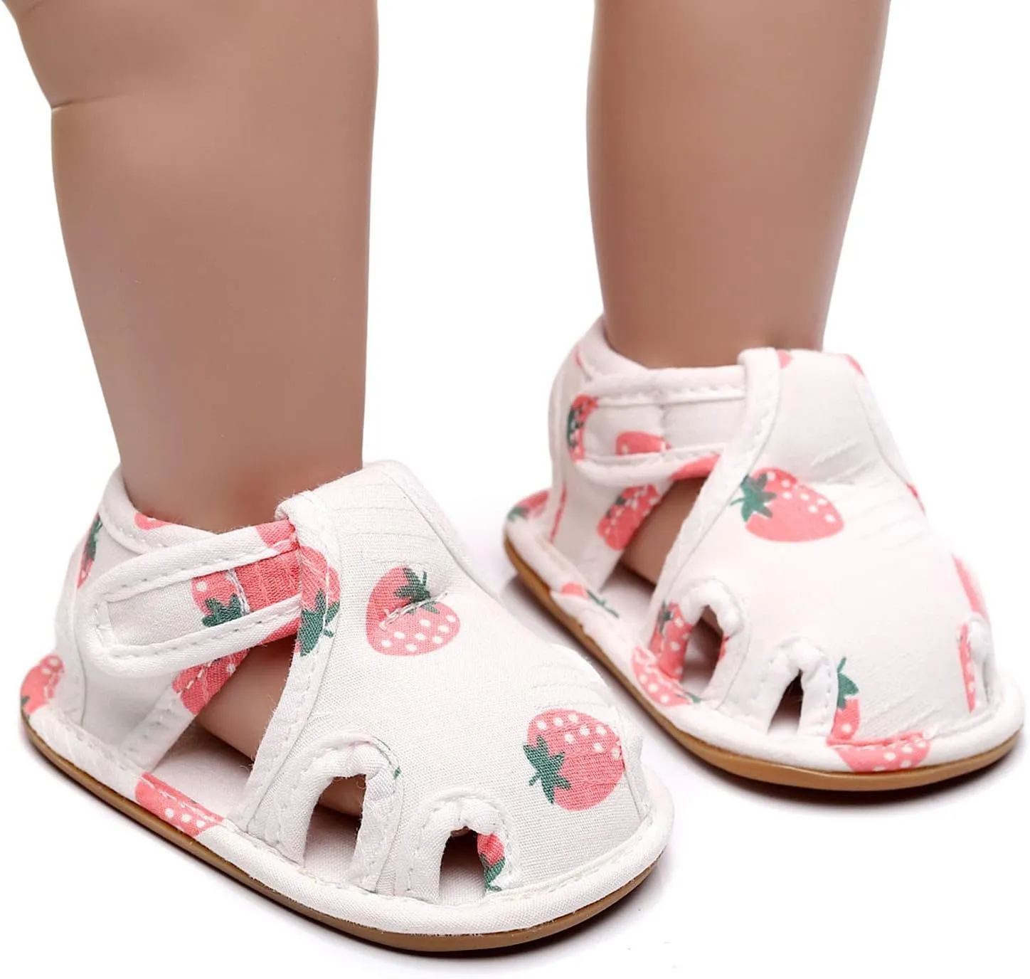 Baby Canvas Shoes Toddler First Walking Toddle Slippers Children Strawberry Print Cartoon Sandals Girls Boys Homeshoes