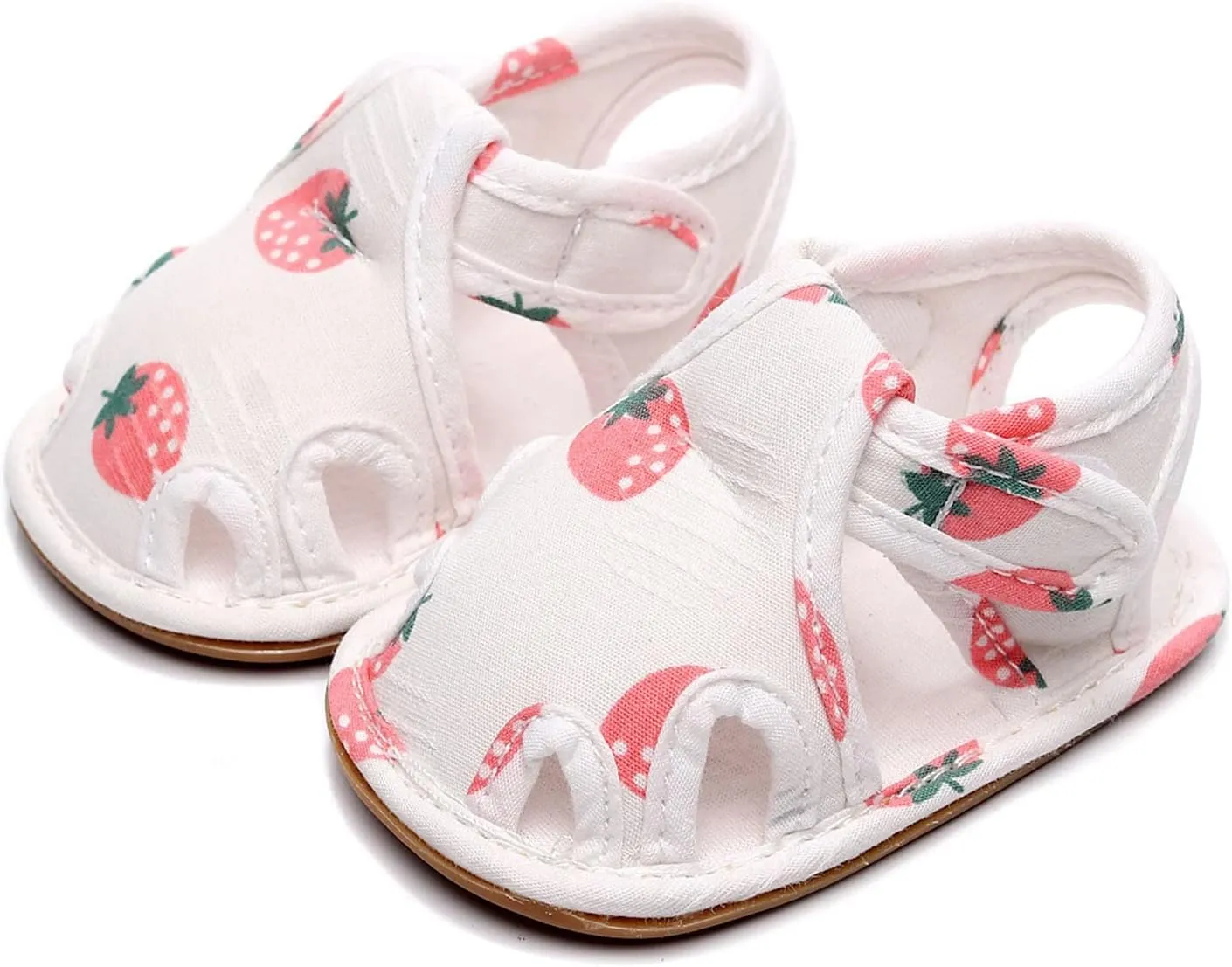 Baby Canvas Shoes Toddler First Walking Toddle Slippers Children Strawberry Print Cartoon Sandals Girls Boys Homeshoes