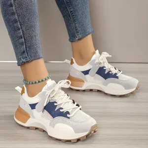 Comfortable Women's Colorblock Sneakers with Non-Slip Soles and Breathable Design