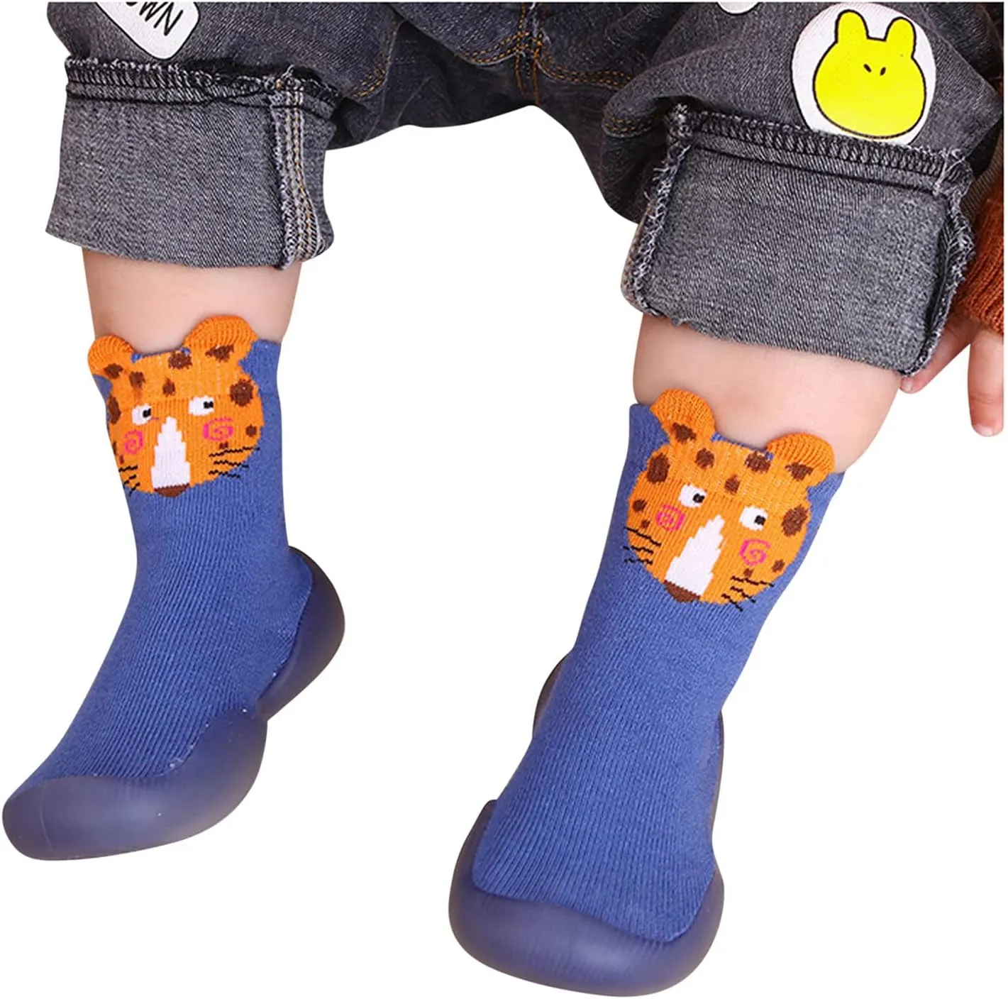 House Shoes for Toddler Toddler Baby Boys Girls Solid Warm Knit Soft Sole Rubber Shoe Socks Little Fuzzy