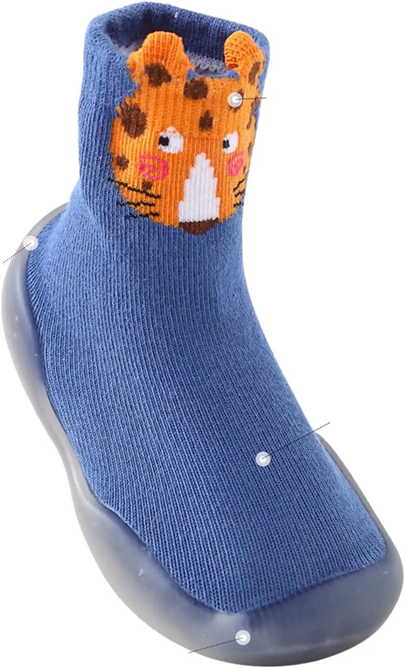 House Shoes for Toddler Toddler Baby Boys Girls Solid Warm Knit Soft Sole Rubber Shoe Socks Little Fuzzy