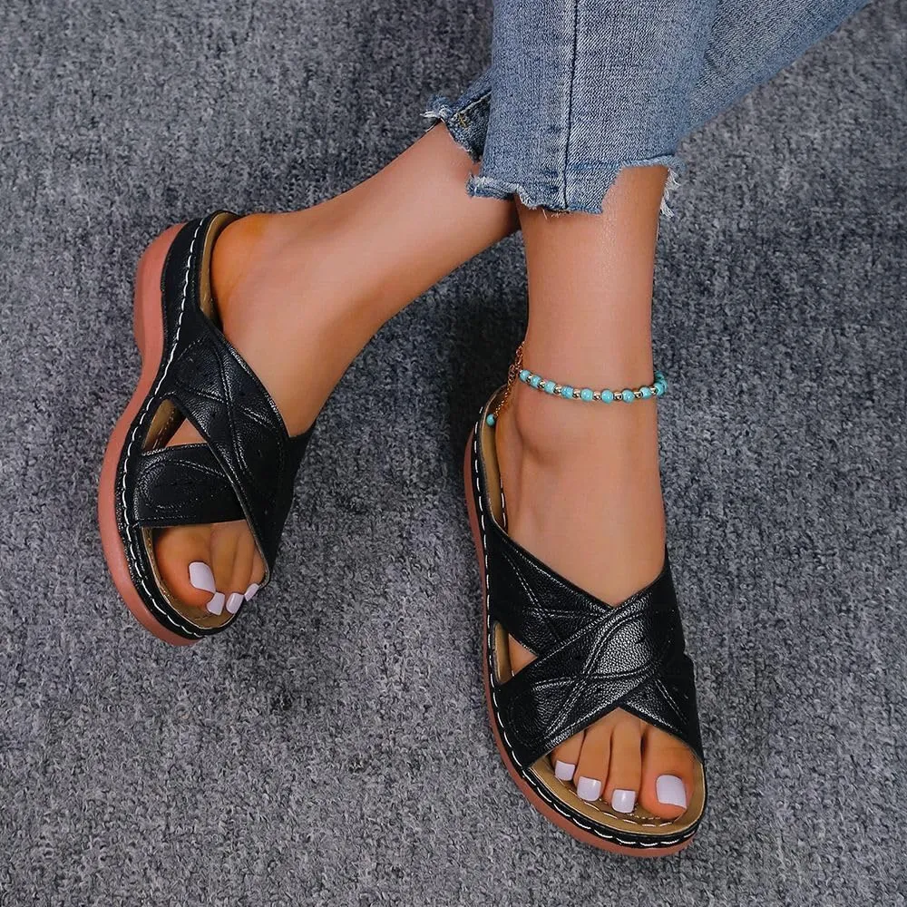 Ladmiple Womens Sandals Comfortable Dressy With Arch Support Orthotic Slides Orthopedic Summer Walking Flip Flops Sandalias