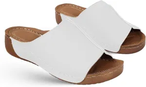 Ladmiple Womens Sandals Comfortable Support Open Toe Walking Orthotic Slides Dressy Summer Orthopedic Slippers Flip Flops