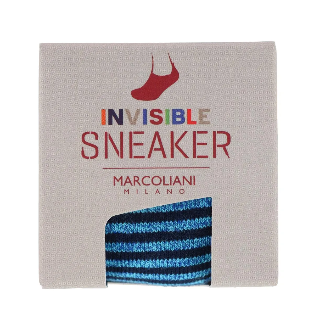 Marcoliani Men's Cushioned Palio Stripe Invisible Sneaker Sock (1 Pair)