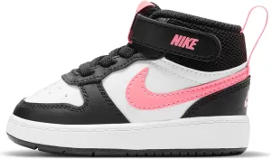 Nike Kids Court Borough Mid 2 (Infant/Toddler) Sneaker, Black/Sunset Pulse/White, 6 US Unisex