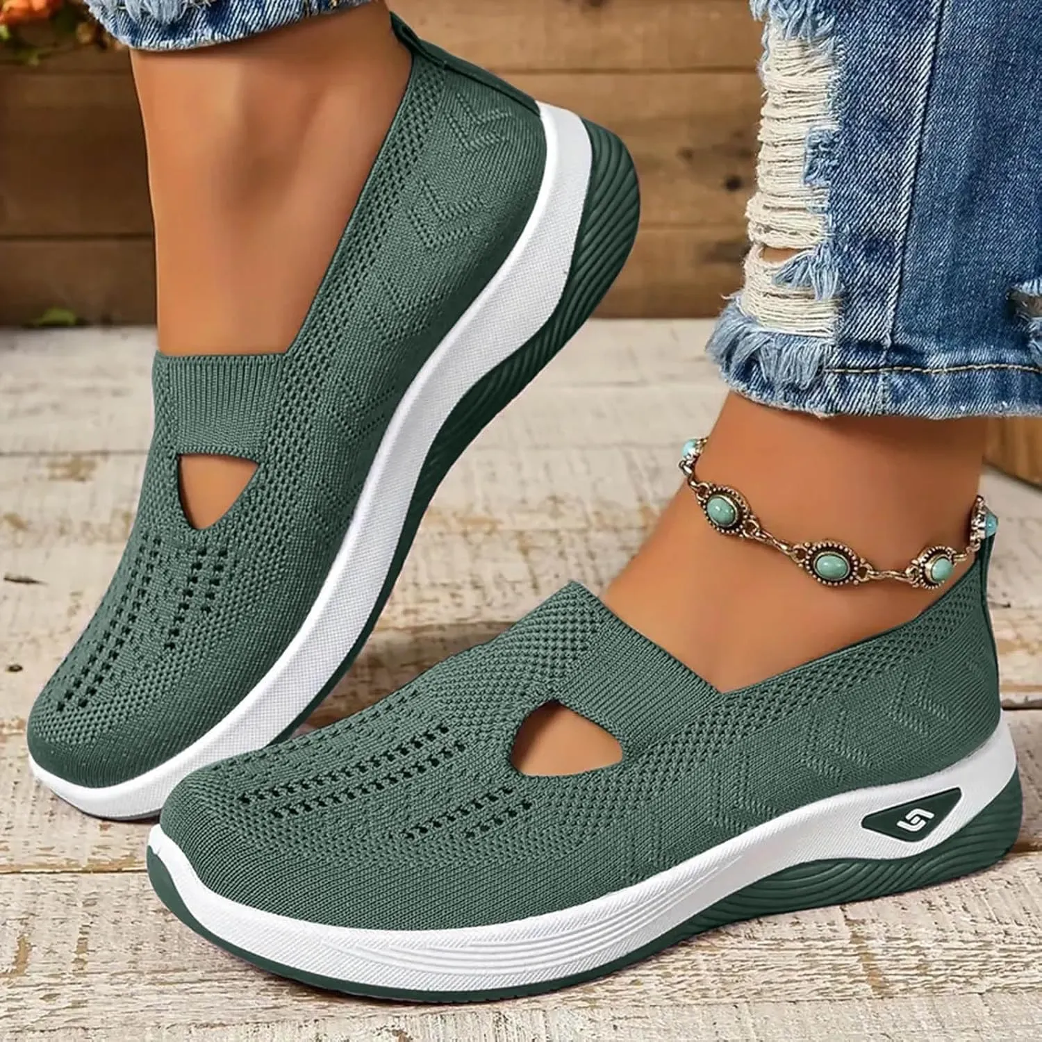 Orthopedic Sneakers for Women's Tennis Shoes Athletic Sneakers Breathable Soft Shoes Walking Slip on Foam Shoes