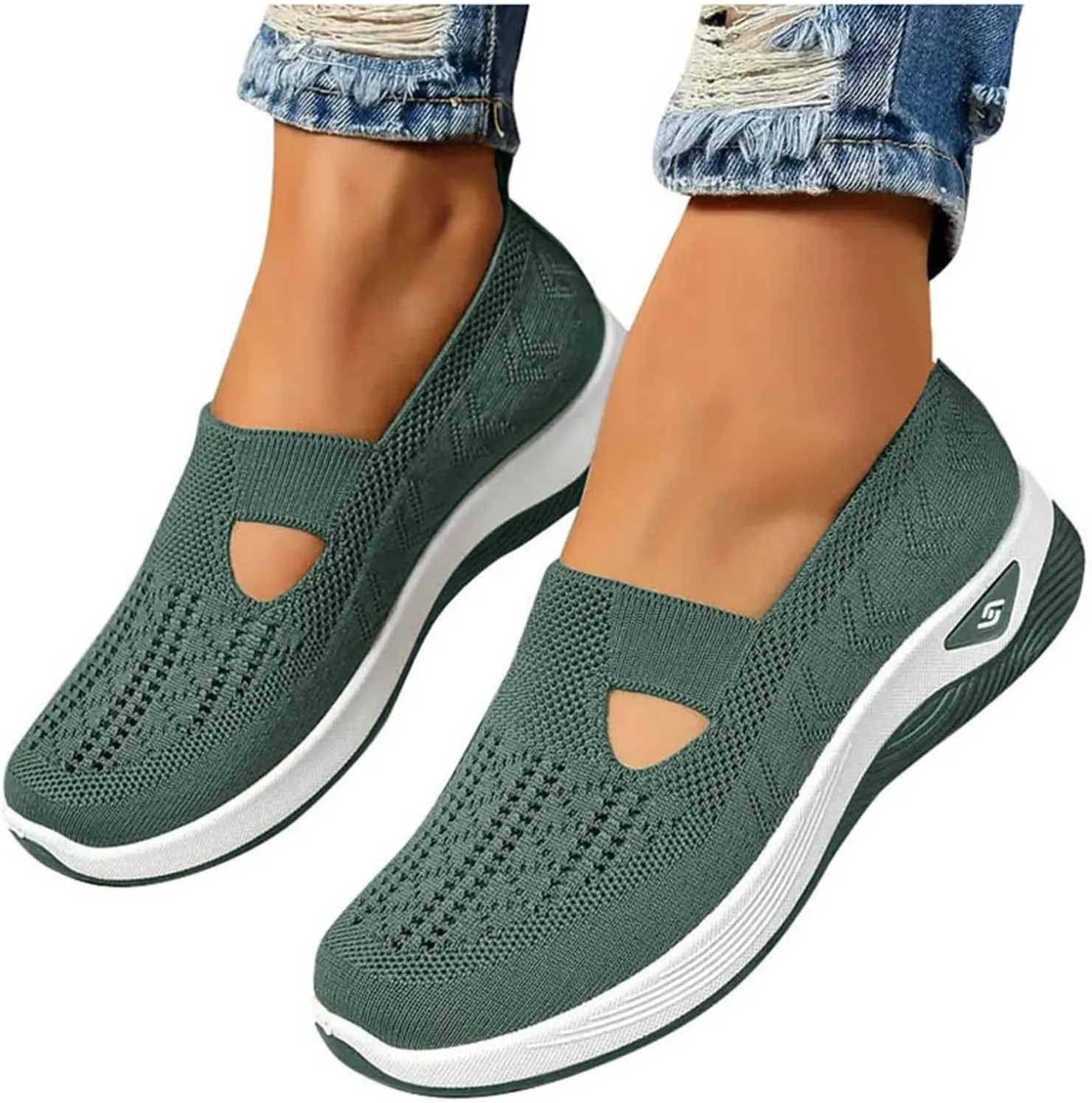 Orthopedic Sneakers for Women's Tennis Shoes Athletic Sneakers Breathable Soft Shoes Walking Slip on Foam Shoes