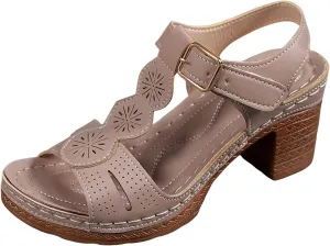 Sandals For Women 2025 Dressy Adjustable Ankle Buckle Women's Heels Open Toe Block Heeled Classic Pumps Shoes