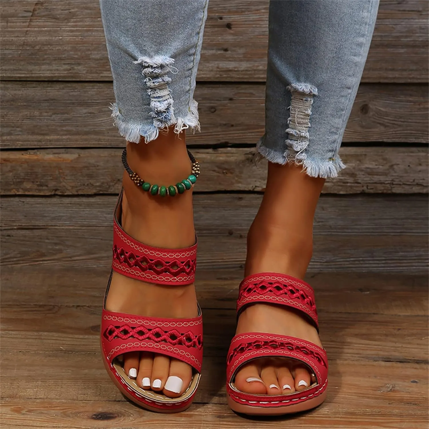 Sandals Women Dressy Summer Flat Island Cute Casual Beach Shoes Orthopedic Slippers Arch Support Orthotic Flip Flops