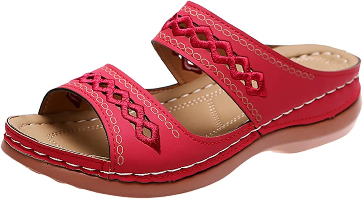 Sandals Women Dressy Summer Flat Island Cute Casual Beach Shoes Orthopedic Slippers Arch Support Orthotic Flip Flops