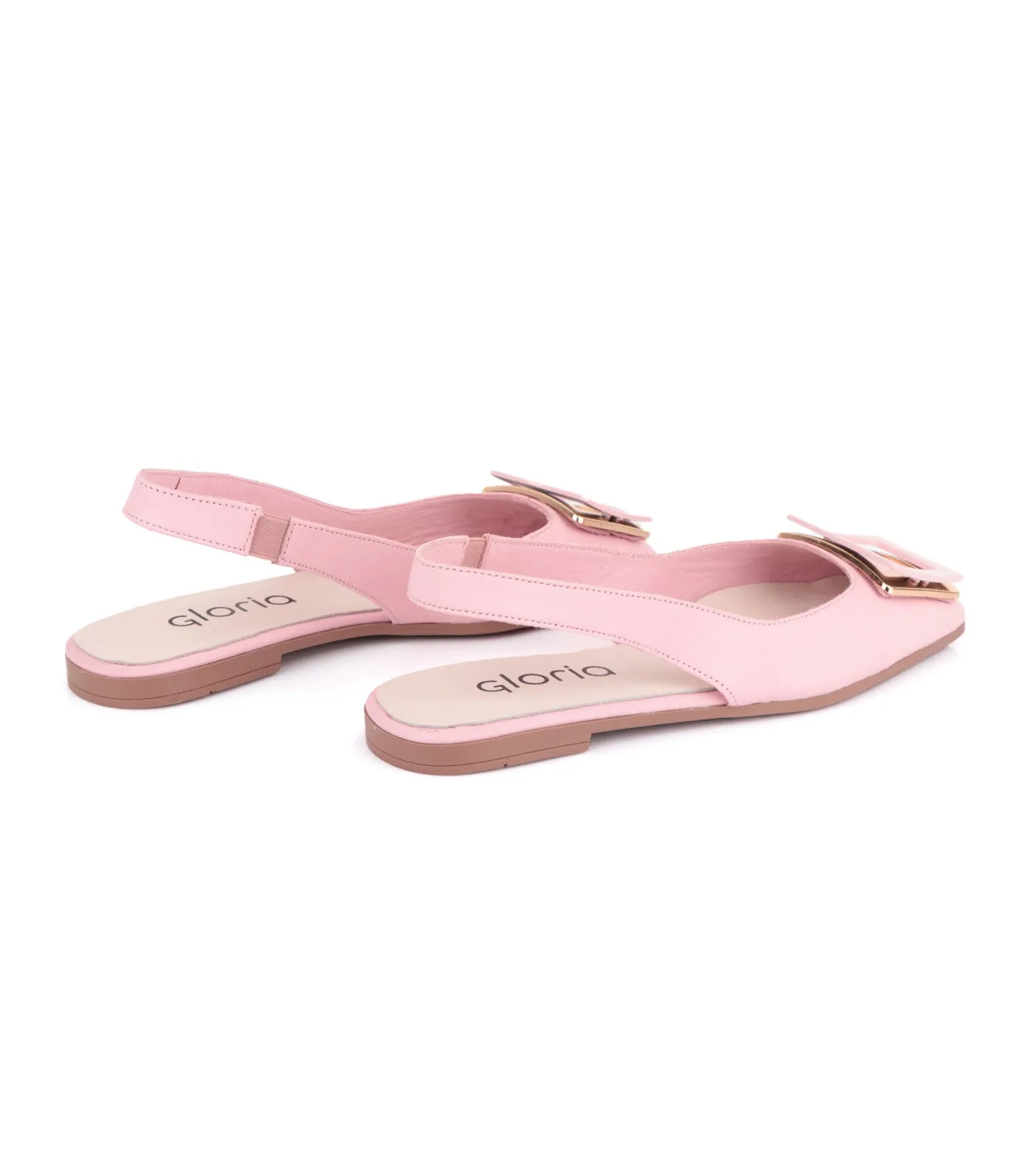 Slingback Flats Coral Blush