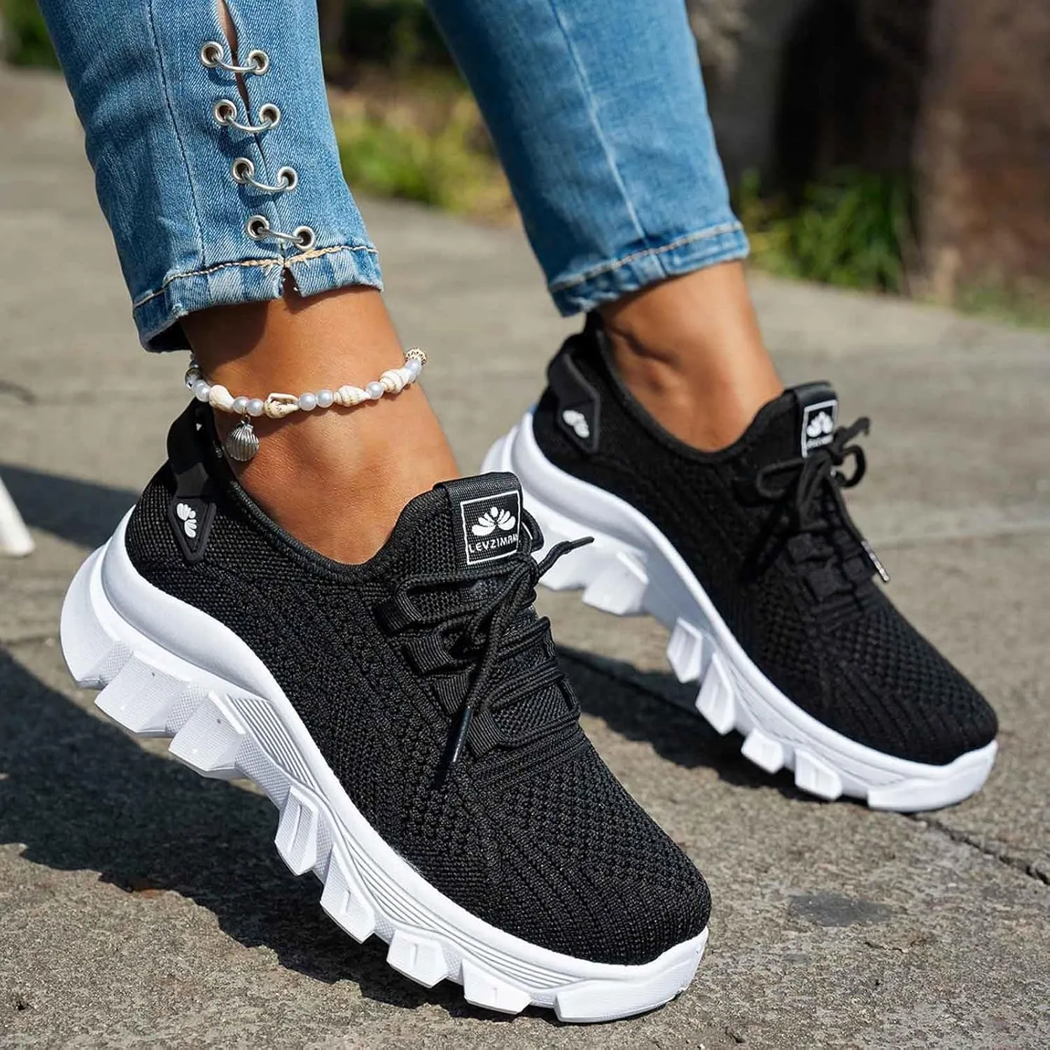 Women's Sneakers Casual Athletic Shoes with Lace Up Design Everyday Comfort and Style Thick Sole Versatile Teal and
